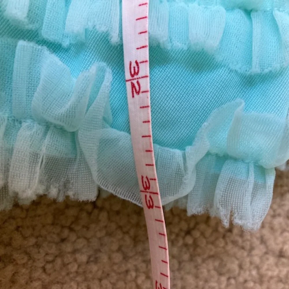 1950's Gotham Turquoise Nylon & Chiffon Nightie - Picture 12 of 13